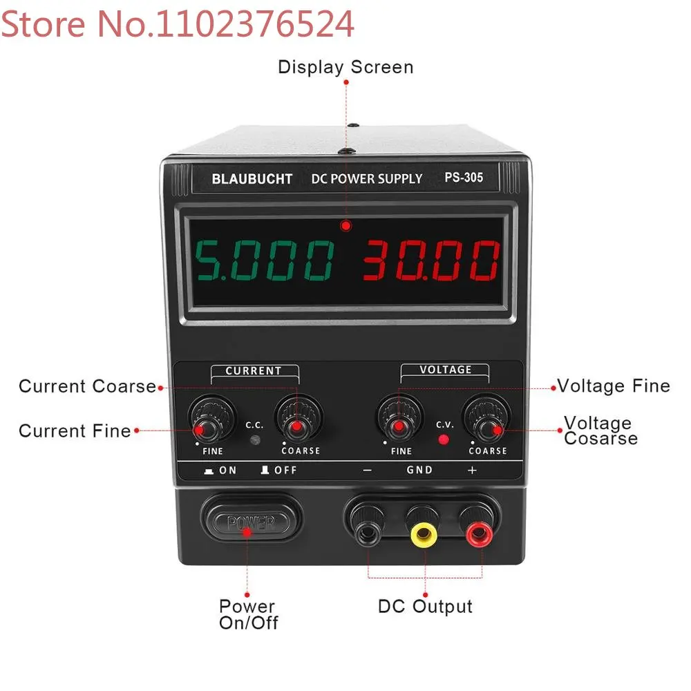 

Nice Power PS-305 110V /220V Precision Four Digital Adjustable Switching 30V 5A Laboratory DC Power Supply