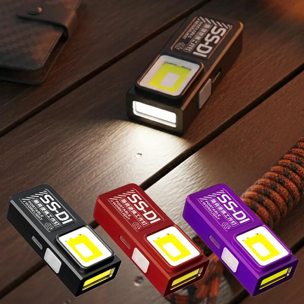 

USB Rechargeable Portable Flashlight Flood Work Light For Camping Hiking Emergency Powerful Mini Work Light