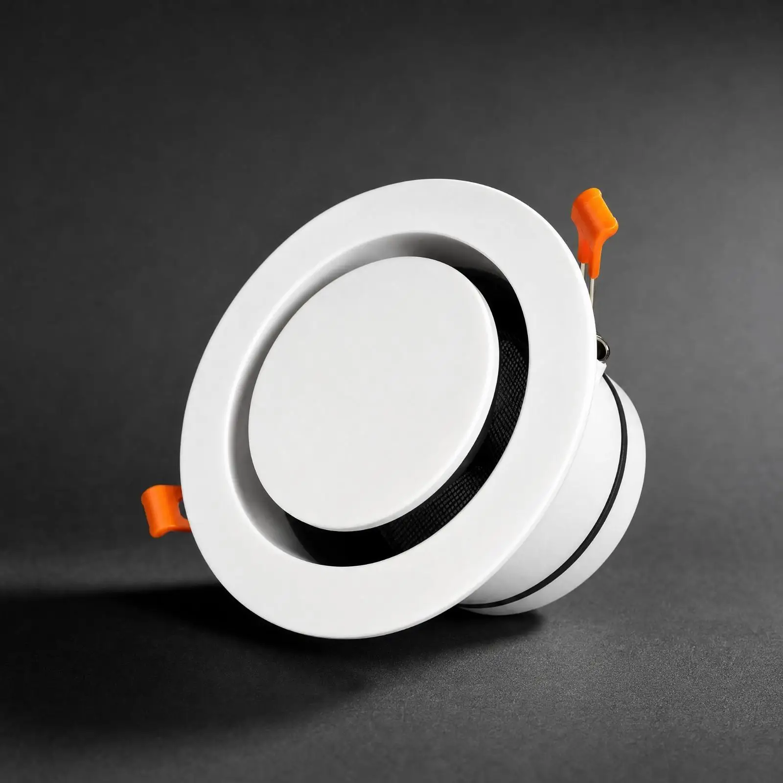 Adjustable Round Ventilation Outlet with Built-in Leaf Screen for Indoor Air Duct Wall Ceiling Installation ABS Material White