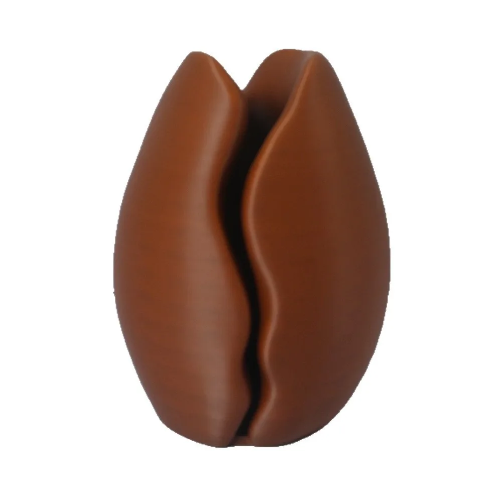 

Durable Plastic Coffee Bean Vase Brown Decorative Flower Pot Minimalist Growing Pots Balcony