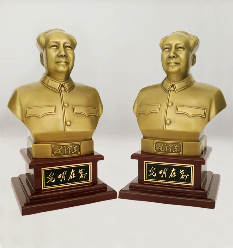 Good luck Mascot HOME business efficacious propitious talisman CHINA Great leader Chairman Mao FENG SHUI brass Sculpture statue