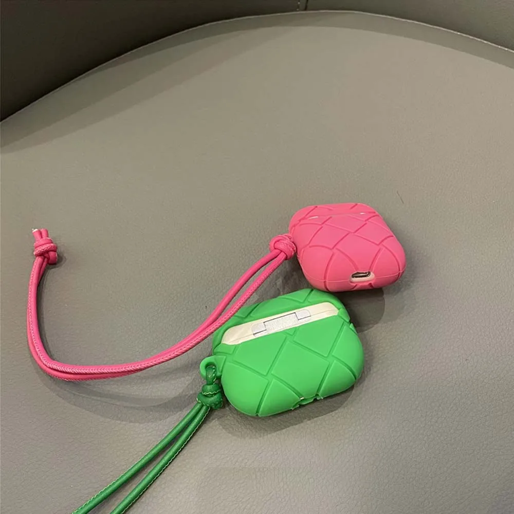 Knit Weave Style Case For airpods 1 2 3 Pro ear phone charge airpod Soft Silicone Strap air pod Cover Holder