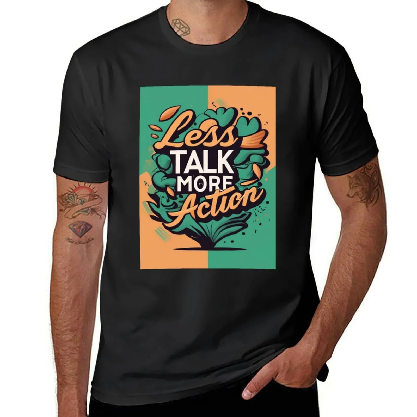 Less talk more action T-Shirt aesthetic clothes blanks t shirts for men pack