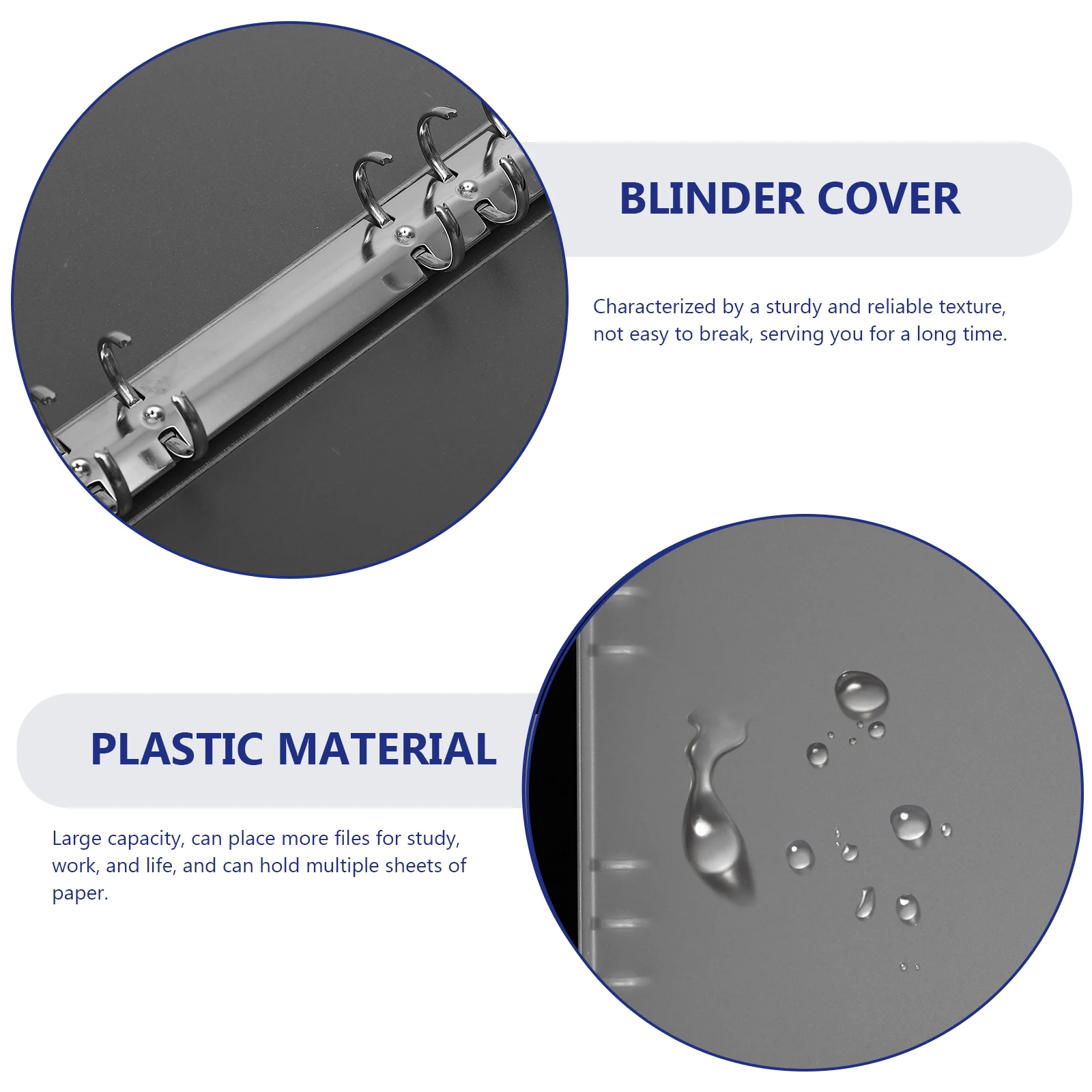 Transparent File Folder A4 Binder 6 Holes White Cover Plastic Notebook Shell Large Capacity Study Office Supplies