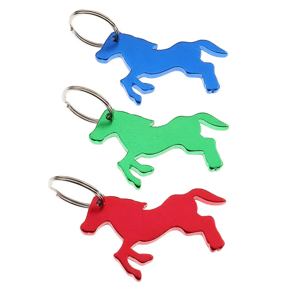 Aluminum Horse Pattern Bottle Opener with Keychain Bag Pendent