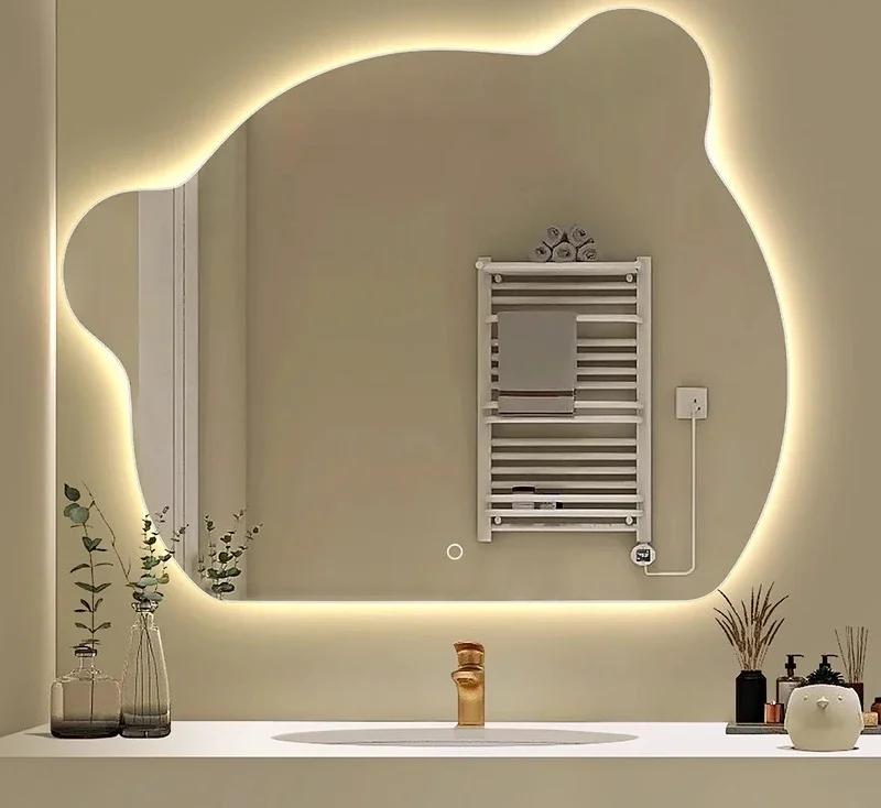 Smart bear special-shaped bathroom mirror wall wall bathroom decoration led