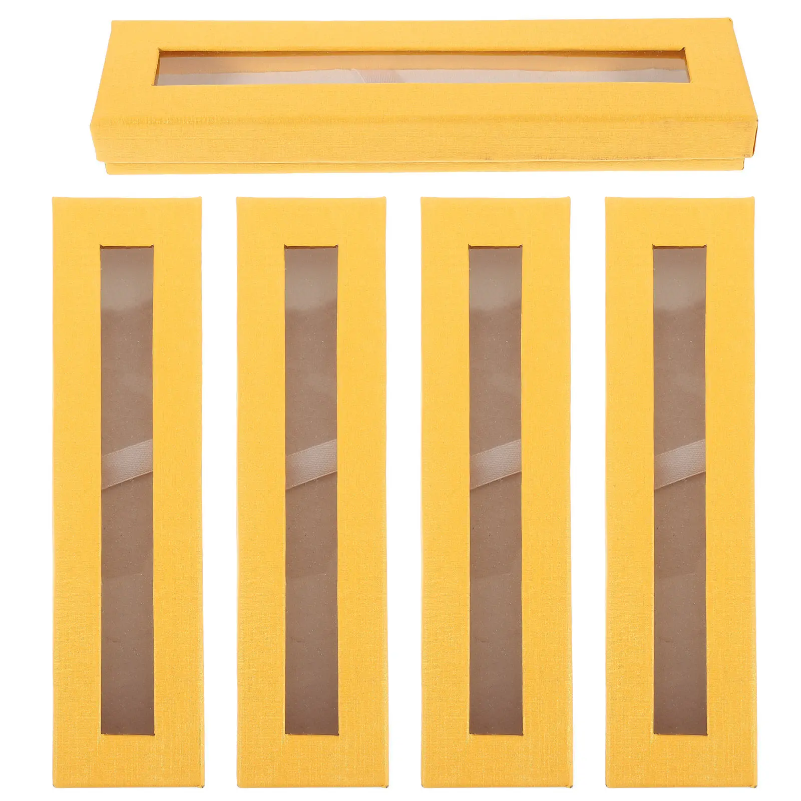 

Легкий бумажный футляр для ручек, 5 шт., подарочная коробка с прозрачным окном для ручек, карандашей, канцелярских принадлежностей, портативная сумка для путешествий