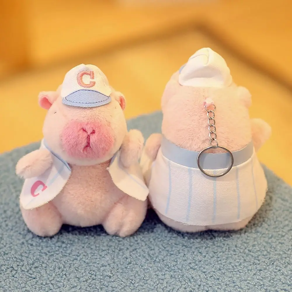 Porte-clés Capybara en peluche rose, jouet de dessin animé mignon, pendentif Capybara, décoration de sac, doux, moelleux, beurre d'animal, cadeau d'anniversaire