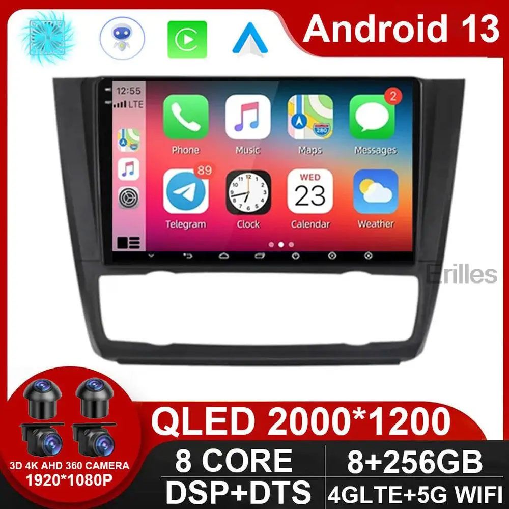 

Автомобильный радиоприемник Android 13 для BMW 1 серии E81 E82 E87 E88 AT 2004 - 2012 GPS DSP Carplay IPS мультимедийный Serero Авто Carplay DVD