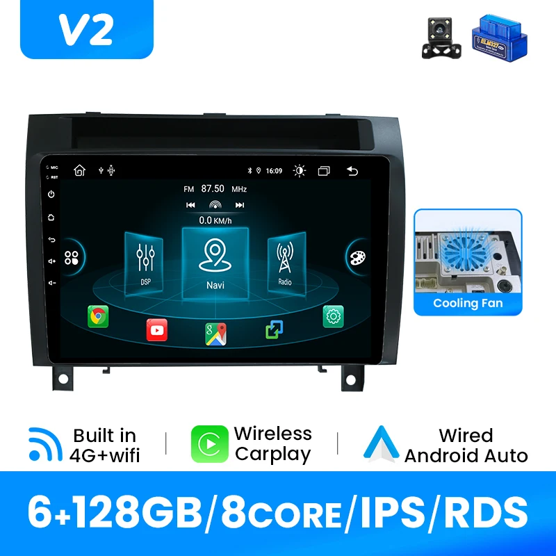Draadloze Carplay Multimedia Autoradio Speler Voor Mercedes Benz SLK Klasse R171 2004-2011 SLK 200 280 300 350 Android 14 GPS Wifi