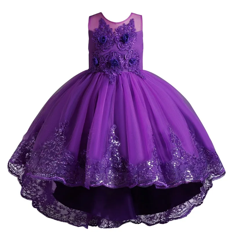 Vestido de princesa para niños, falda esponjosa de encaje, Piano, ropa de rendimiento de Navidad, fiesta de boda, vestidos de niña de flores, nuevo