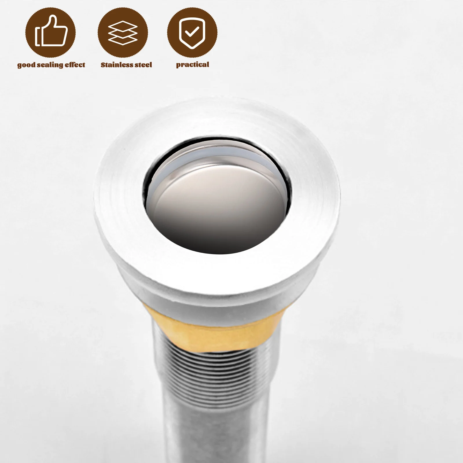 

10Pcs Kitchen Sink Drain Stoppers Stainless Steel Washbasin Flip Covers Bathroom Drain Plugs Rust Resistant Durable