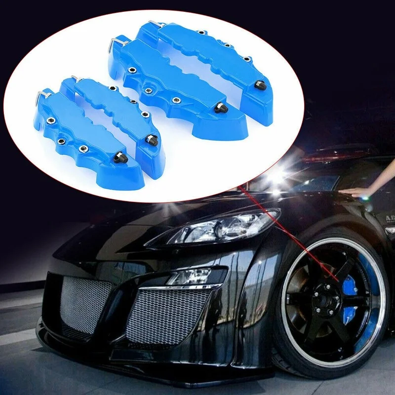 2PCS M+S 3D Blue Style Car Disc Brake Caliper Covers Front & Rear Accessories