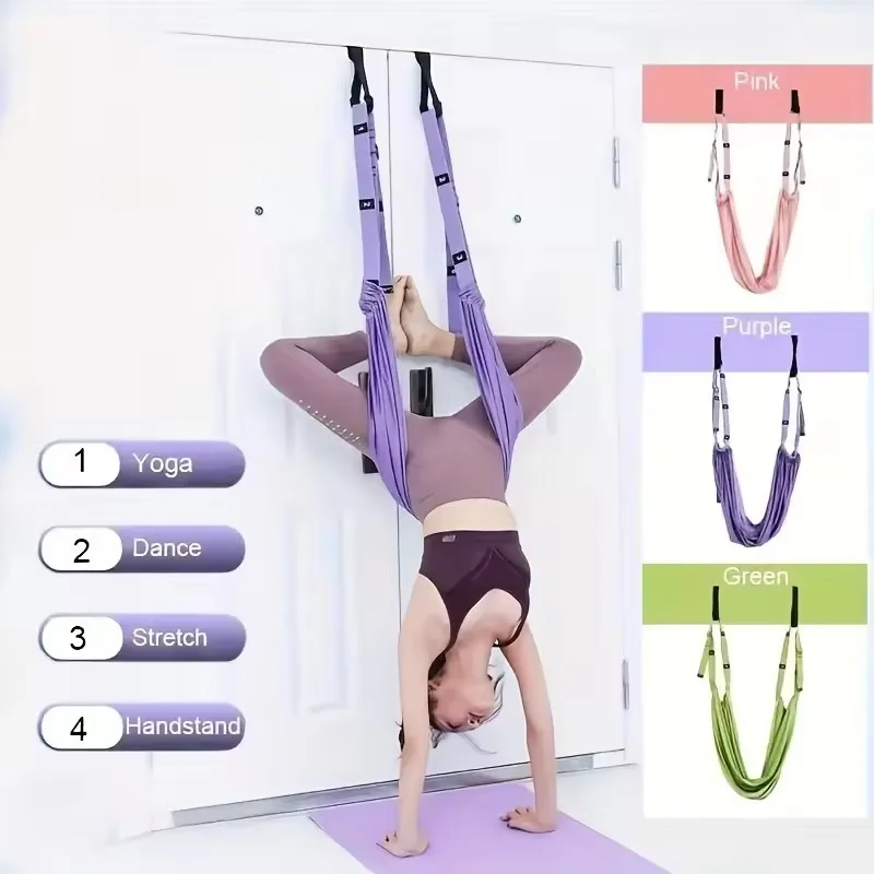 Leg Stretcher Strap, Stretching Equipment with Door Anchor Flexibility Trainer Backbend Assist for Dance Aerial Yoga Ballet Leg