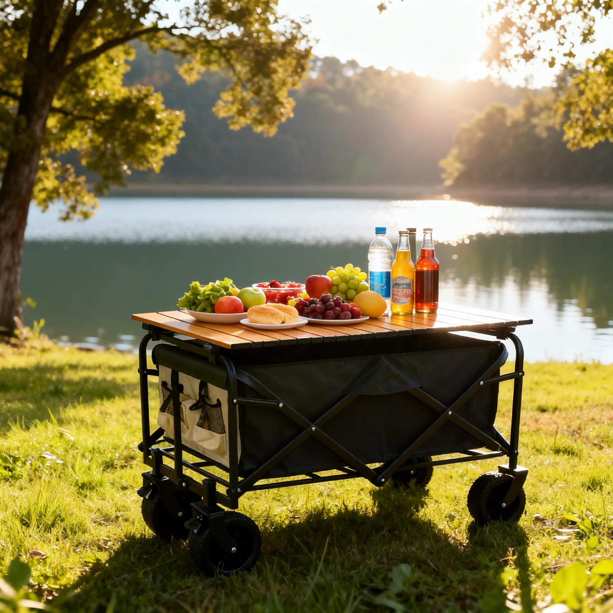 Factory Wholesale Folding Wagon Cart Durable Garden Wagon Cart For Sturdy Outdoor Garden Work And Plant Transport