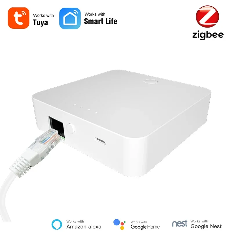 Tuya Smart Zigbee 3.0 Gateway - Hub LAN dla inteligentnego domu, współpracuje z Alexa i Google Home, bezprzewodowe sterowanie przez aplikację