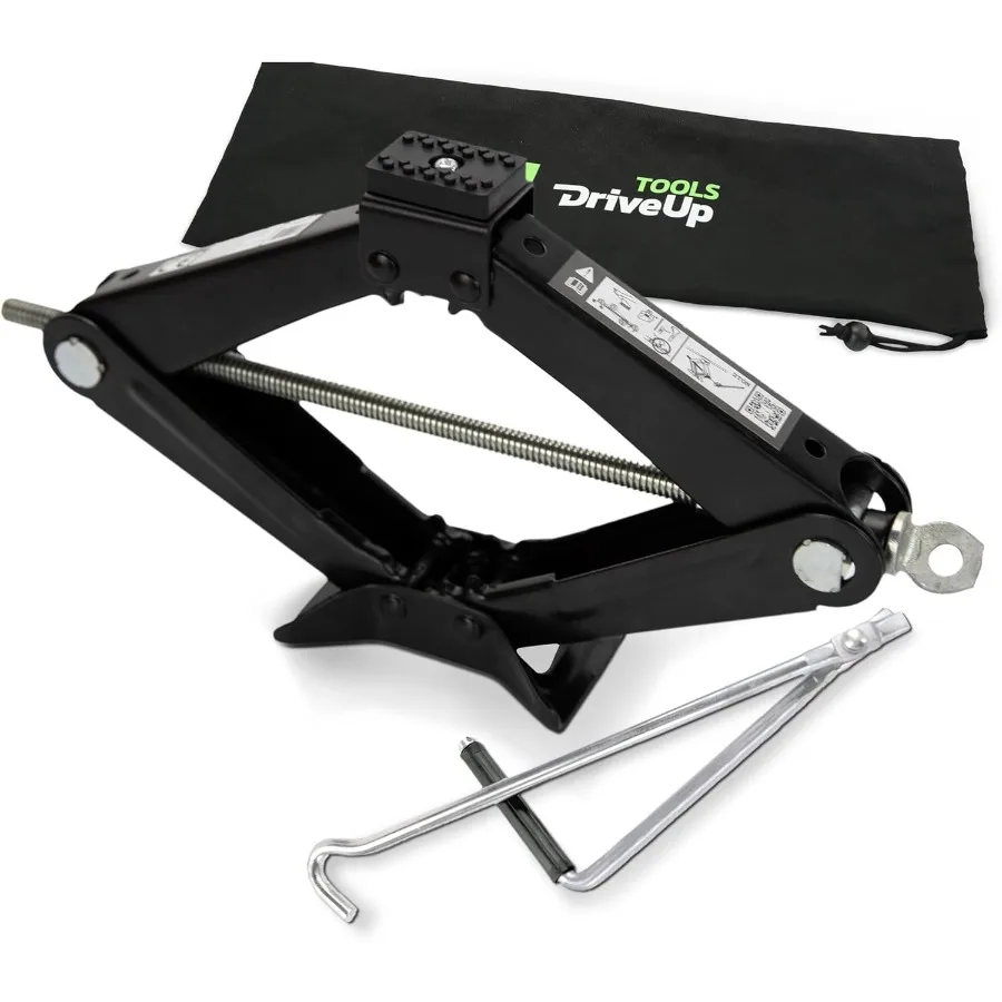 Car Jack kit. Scissor Jack for car 2Ton 4409 lbs with Rubber Pad. Lifting Height 41-15inches with impermeable Bag for Easy Stor