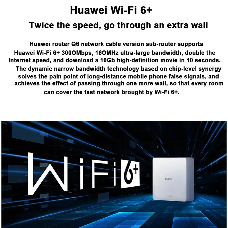 Original Huawei Q6 Router Wi-Fi 6+ 3000Mbps Network Signal Amplifier Dual Frequency Whole Full Coverage Cable Gigabit Repeater