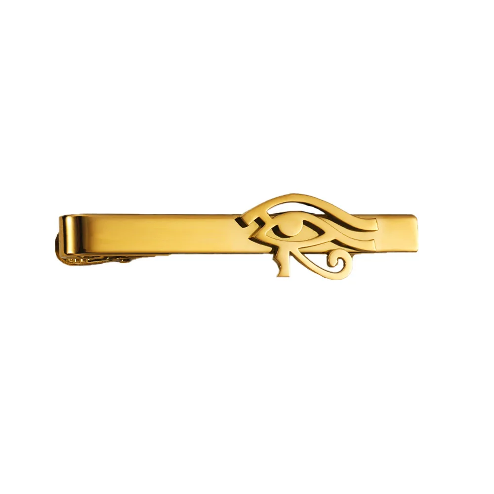 Tangula Stainless Steel Eye Of Horus Tie Clip For Men Suit Accessories Fashion Ancient Egypt Amulet Jewelry Birthday Gifts