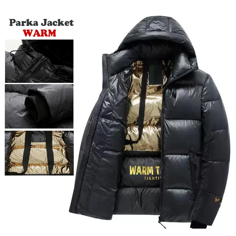 

Winter Parka Jacket Men's Brand New Classic Warm Puffer Coat Windproof Hooded Thick Cotton High Quality Outdoor Fashion Jackets