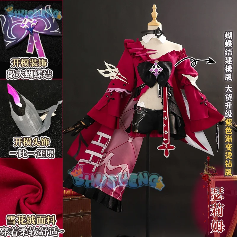 Thelema Nutriscu Cosplay Costume Wig Game Honkai Impact 3 Honkai Star Uniform Dress Hairpin Stockings Cloak Halloween Party