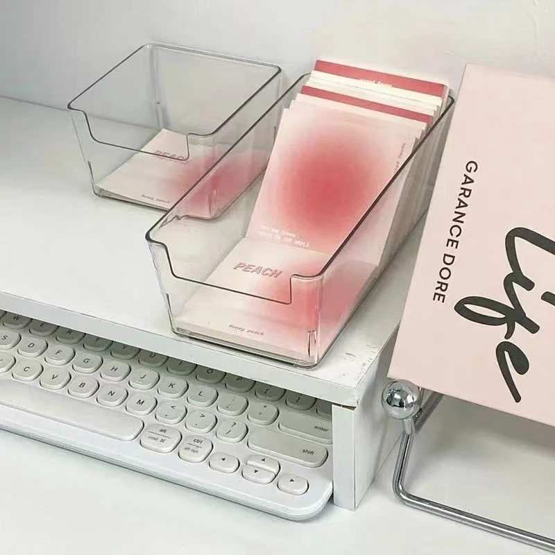 Clear Transparent Acrylic U-Shaped Side Mini Desktop Organizer Ins Style Jewelry Storage Box Drawer Basket
