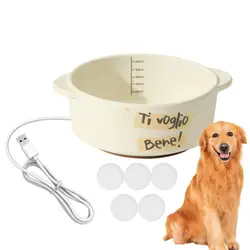 Heated Water Bowl for Dog Ceramics Pet Heating Bowl Constant Temperature Automatic Waterer for Dogs Cats Rabbits Birds Chickens