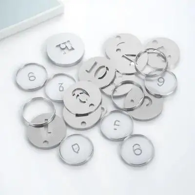 10Pcs Number Key Tags Stainless Steel Metal Rings Hollow Round Key Labels for Organizing Keys Lockers Dormitory Identification