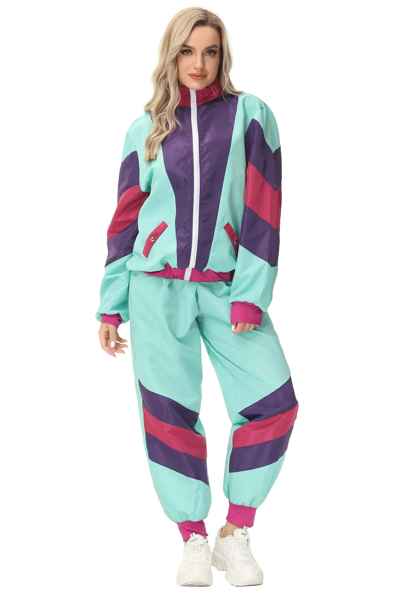 Music Festival Disco Retro Trend Party Stage Clothes 80s Clothing Tracksuit Jacket And Pants