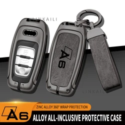 Alloy car key case remote control protective cover is suitable for Audi A6 S6 RS6 2018 2019 2020 2021 key cover accessories