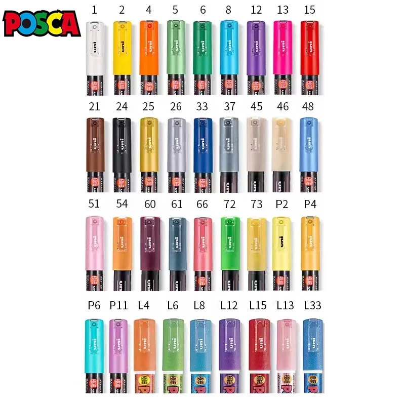 1 UNI Ball POSCA PC-1M Marker Pen POP Poster Pen/Graffiti Advertisement 0.7mm Art Stationery Multi-color Optional Art Supplies