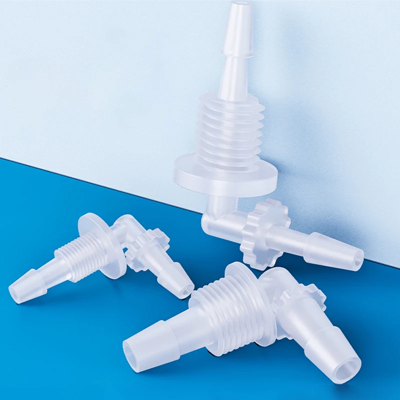 2/10pcs M6~G1/2 To 2.4-11.1mm PP Pagoda Elbow Connector+Nut O-Ring Irrigation Aquarium Tank Adapter Irrigation Water Hose Joint