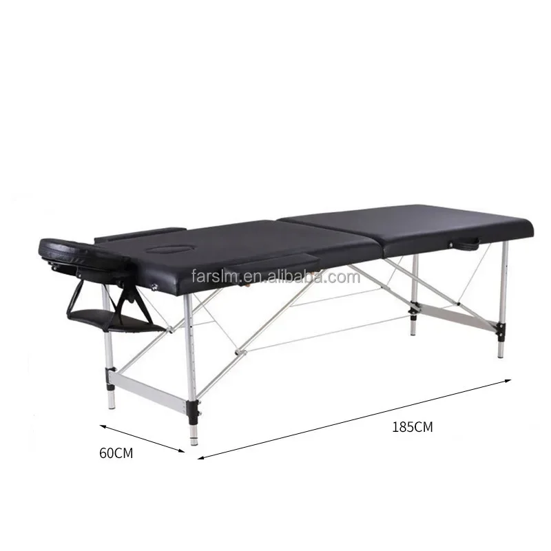 FARSLIM Two Folding PU Leather Massage Spa Table With Half Round Bolster For Salon Treatment Massage Tables