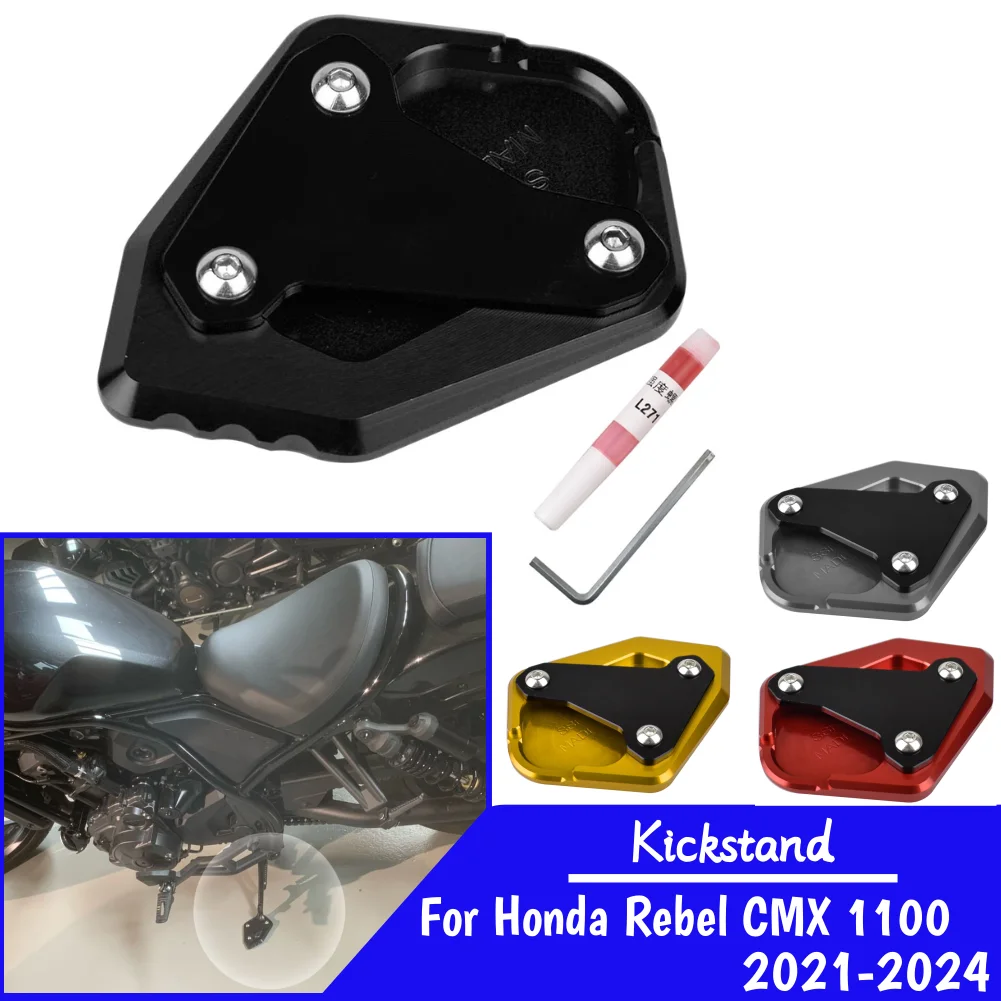 Motorcycle Kickstand Foot Side Stand Extension Pad For Honda Rebel CMX CM 1100 2021-2024 2023 CMX1100 Support Plate Accessories