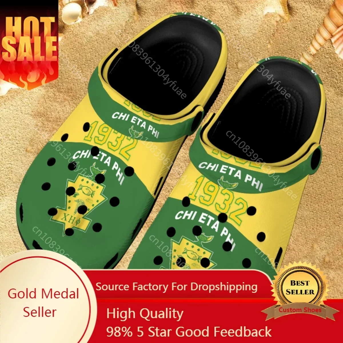 

Women Summer Slippers Shoes Woman Fashion Chi Eta Phi Sorority Design Outdoor Casual Ladies Flats Sandals Girls Garden Slides