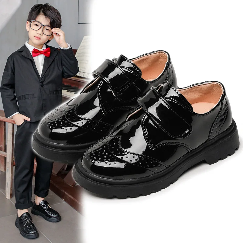 Leather shoes Children Boys Girls Oxford Dress Shoes Casual Slip On School Uniform Loafers Formal Wedding Church Flats for Kids