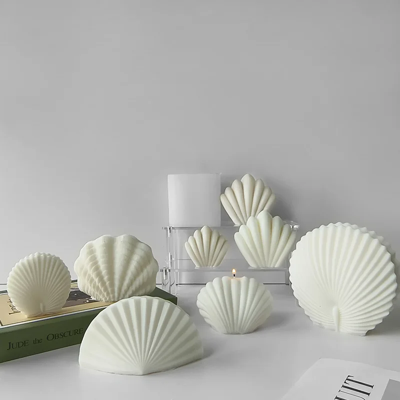 ثلاثية الأبعاد سيليكون شمعة قالب الصابون البحر قذيفة الجص قالب الاسمنت ديكور المنزل لتقوم بها بنفسك الروائح الهدايا قوالب دي سيليكونا