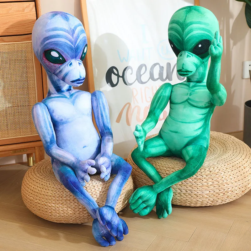 Stuffed Simulation 100cm Plush Science Fiction Movie Figure Alien Strange Ugly Aliens Plush Toy Soft Doll Birthday Gift Decor