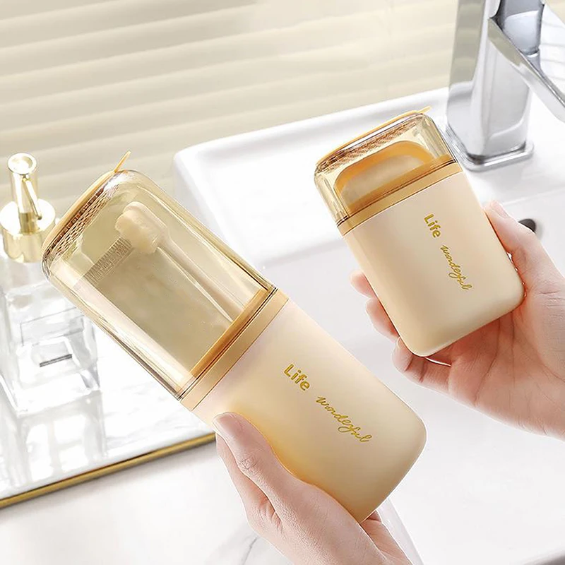 2pcs/Set Portable Soap Holder Toothbrush Case Durable Plastic Travel Essentials Toiletry Set Easy-Clean Gym Bathroom Accessories