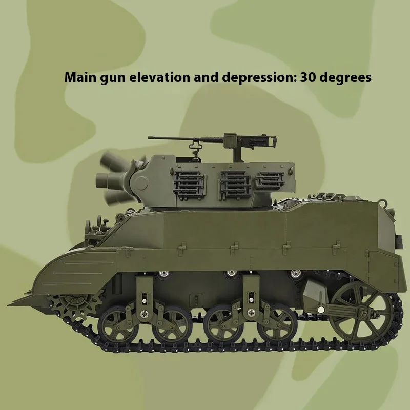 Kubing Ke M8 Electric Remote Control Tank Model Toy Full-Scale Smoke Simulation Self-Propelled Artillery for Children Gift