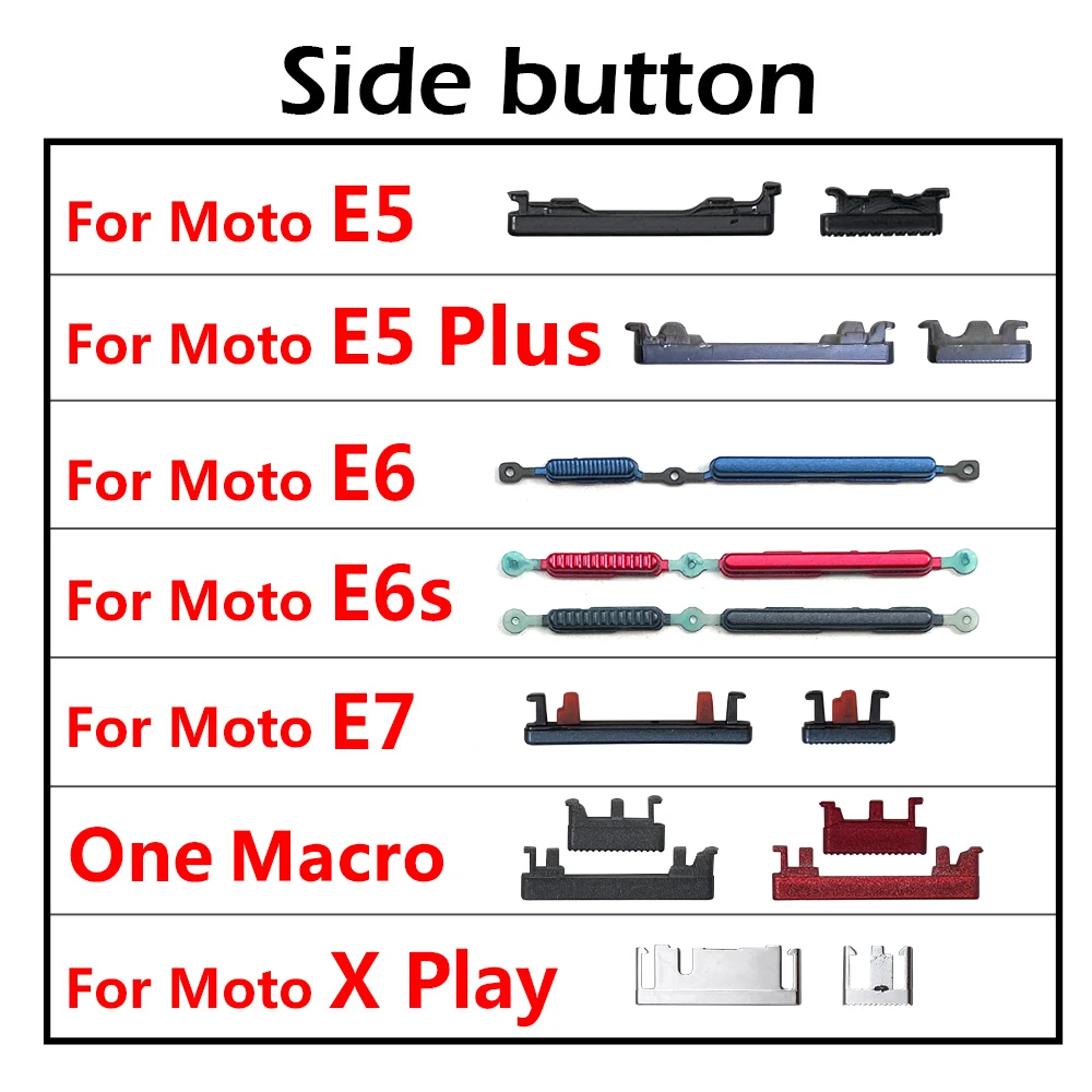 

SIde Volume Button + Power ON / OFF Buttton Key Set Replacement Part For Moto E7 E6 E6i E6s E4 E5 Plus