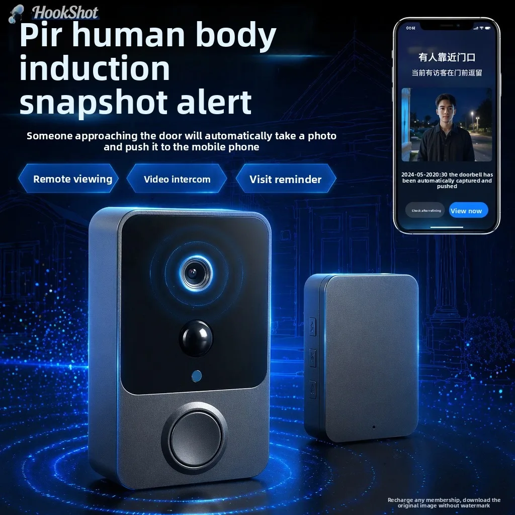 PIR Motion Detection Video Doorbell WiFi Wireless HD1080P Smart Security Intercom Tuya App Home Surveillance Camera Night Vision