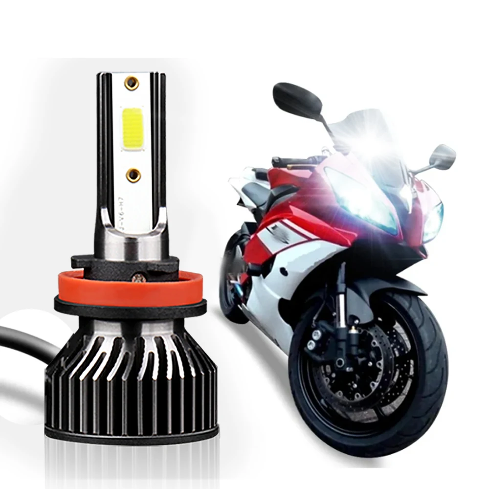 1PC H1 H4 H7 H11 LED Headlight Bulb 12V Motorcycle 35W High Power Car Light Turbo Fan Front COB Headlamp 6000K Moto Bike Scooter