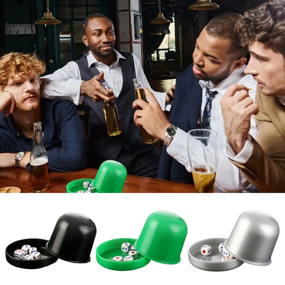 1 Set Dice Cup with Base 6 Dot Dice Manual Shaker Cup Adults Family Night Party Gambling Drinking Board Game Casinos Equipment