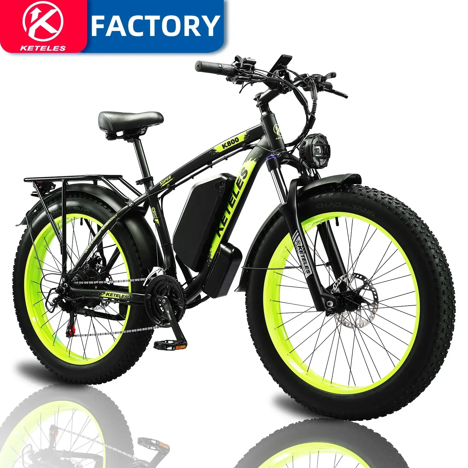 K800 electric bicycle snow bike aluminum alloy fat tire 48V power assisted beach bike 26 inches