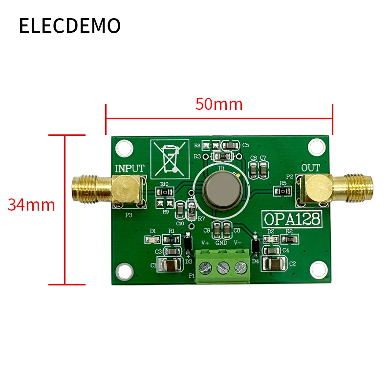 OPA128 Modul Penguat Tingkat Elektrometer Operasional Bias Rendah Offset Rendah 110dB Mendapatkan Impedansi Tinggi