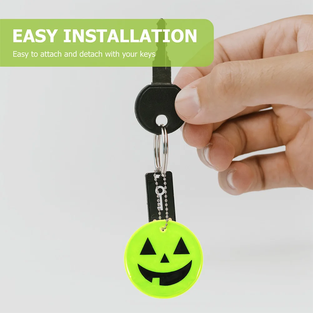 

10 Pcs Reflective Pendant High Visibility Keyring Pumpkin Charms Pendants Bike Pvc Gear Kids Safety