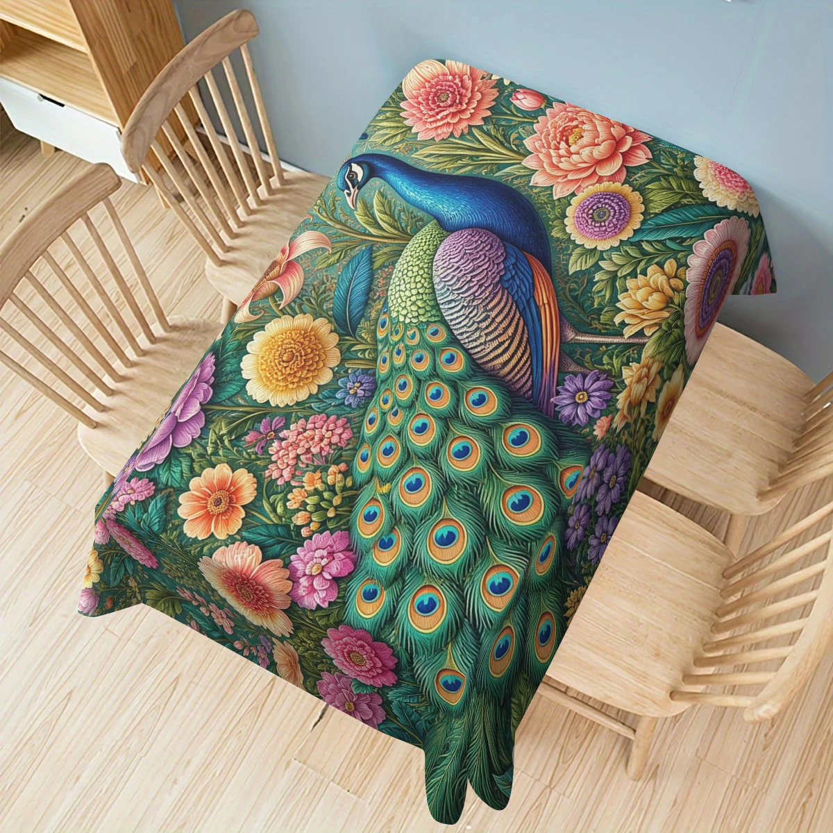Retro Butterfly Celestial Map Pattern Polyester Tablecloth, Decorative Dining Table Cover for Home Daily Use & Casual Gatherings