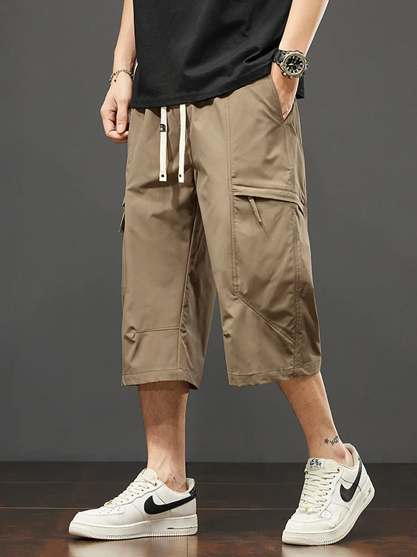 

2025 New Men's Casual Loose Fit Straight Leg ort Pants Trendy American Sle Summer Thin Seven-Five Workwear Trousers
