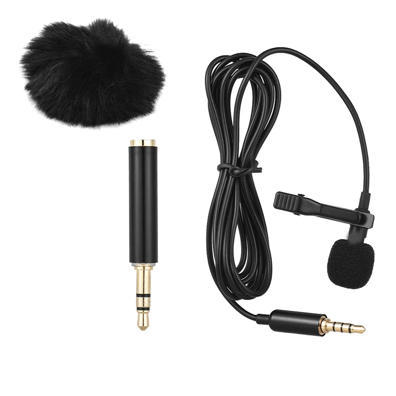 Andoer 1.45m Mini Portable Microphone Condenser Clip-on Lapel Lavalier Mic Wired Mikrofo/Microfon for Phone for Laptop